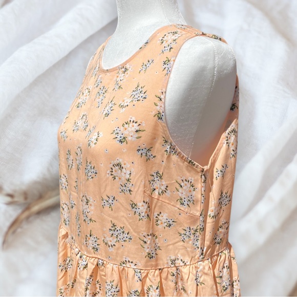 NWT BADGLEY MISCHKA STUDIO Floral Mango Peach Sleeveless Maxi Sun Dress Small - Picture 3 of 6